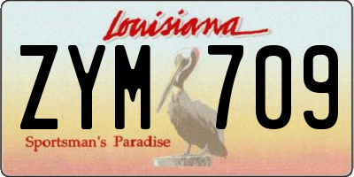 LA license plate ZYM709