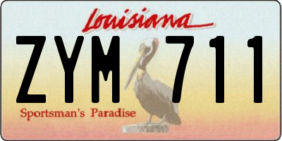 LA license plate ZYM711