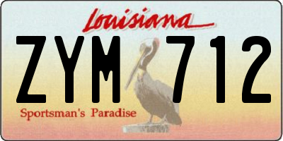 LA license plate ZYM712