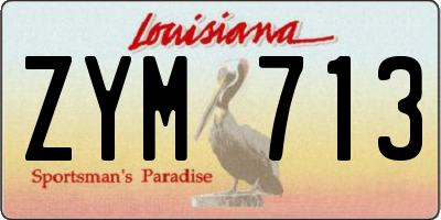 LA license plate ZYM713