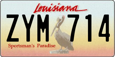 LA license plate ZYM714