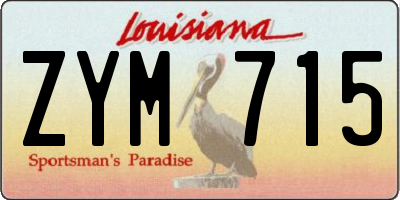 LA license plate ZYM715