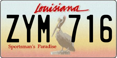 LA license plate ZYM716