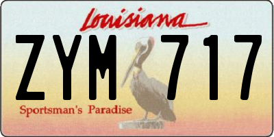 LA license plate ZYM717