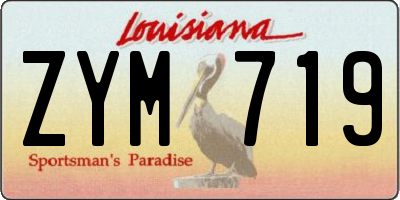 LA license plate ZYM719