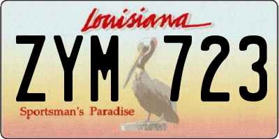LA license plate ZYM723