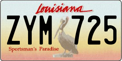 LA license plate ZYM725