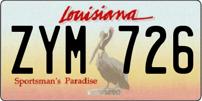 LA license plate ZYM726