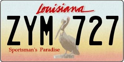 LA license plate ZYM727