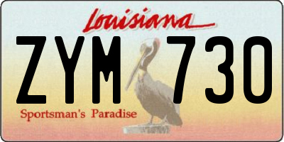 LA license plate ZYM730