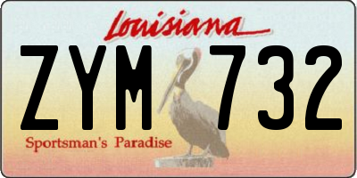 LA license plate ZYM732