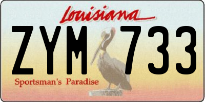 LA license plate ZYM733