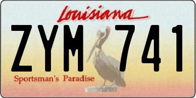 LA license plate ZYM741