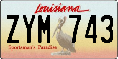 LA license plate ZYM743