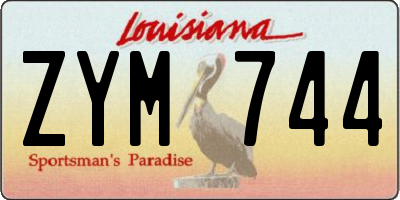 LA license plate ZYM744