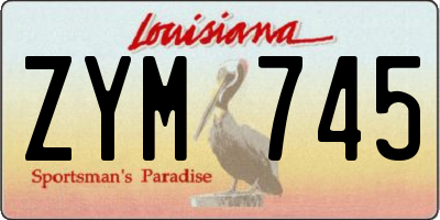 LA license plate ZYM745