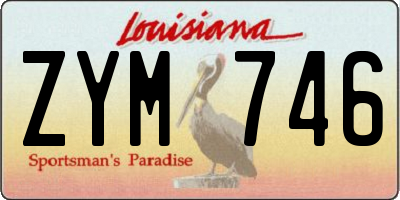 LA license plate ZYM746