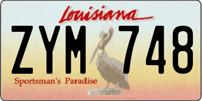 LA license plate ZYM748