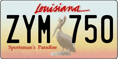 LA license plate ZYM750