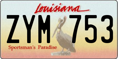 LA license plate ZYM753