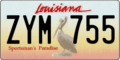 LA license plate ZYM755