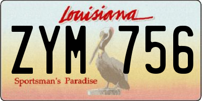 LA license plate ZYM756