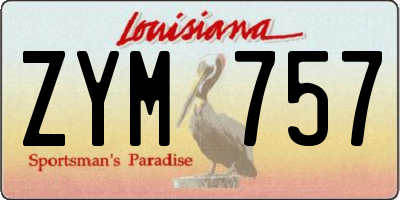 LA license plate ZYM757