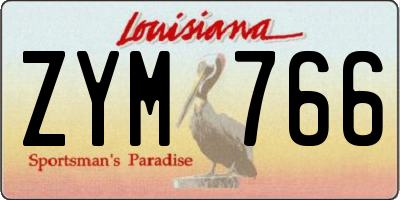 LA license plate ZYM766