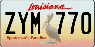 LA license plate ZYM770