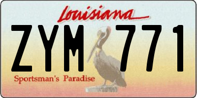 LA license plate ZYM771