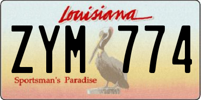 LA license plate ZYM774