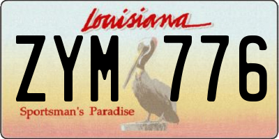 LA license plate ZYM776