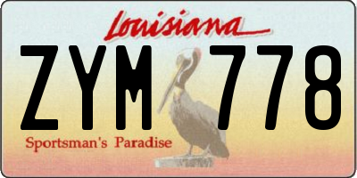 LA license plate ZYM778