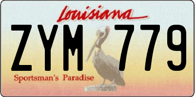 LA license plate ZYM779