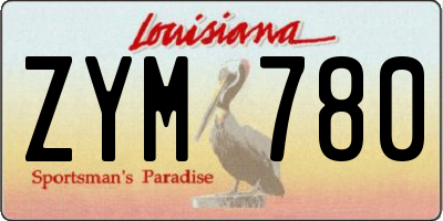 LA license plate ZYM780