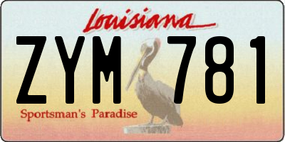 LA license plate ZYM781