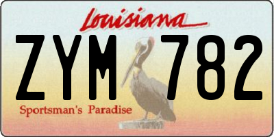 LA license plate ZYM782