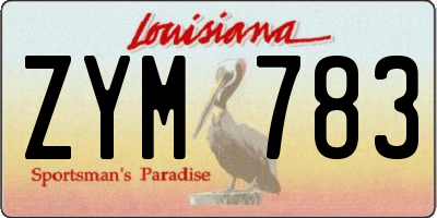 LA license plate ZYM783