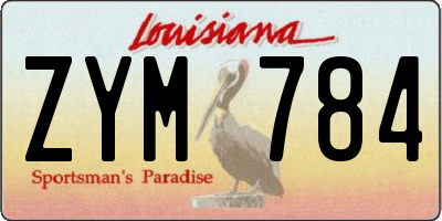 LA license plate ZYM784