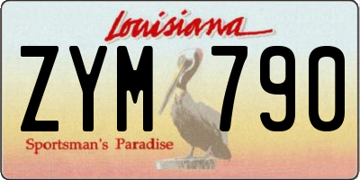 LA license plate ZYM790