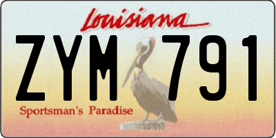 LA license plate ZYM791