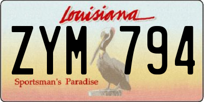 LA license plate ZYM794