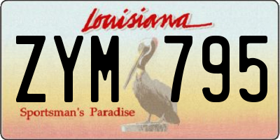 LA license plate ZYM795