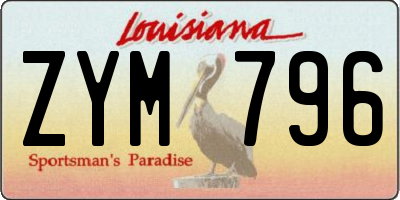 LA license plate ZYM796