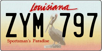 LA license plate ZYM797