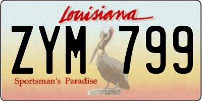 LA license plate ZYM799