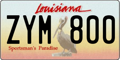 LA license plate ZYM800