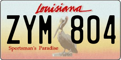 LA license plate ZYM804