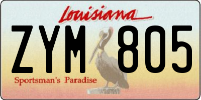 LA license plate ZYM805