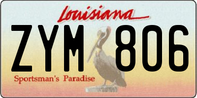 LA license plate ZYM806